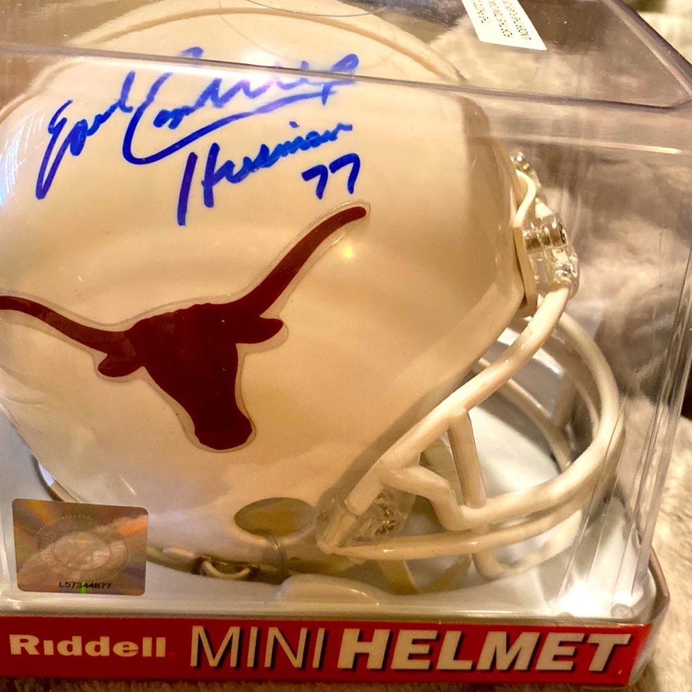 Riddell mini helmet signed by Earl Campbell